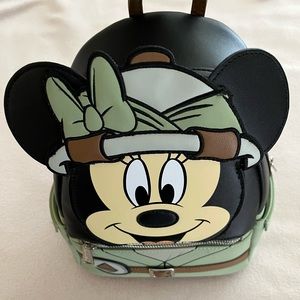 Loungefly Minnie Mouse Animal Kingdom WDW exclusive mini backpack NWT.